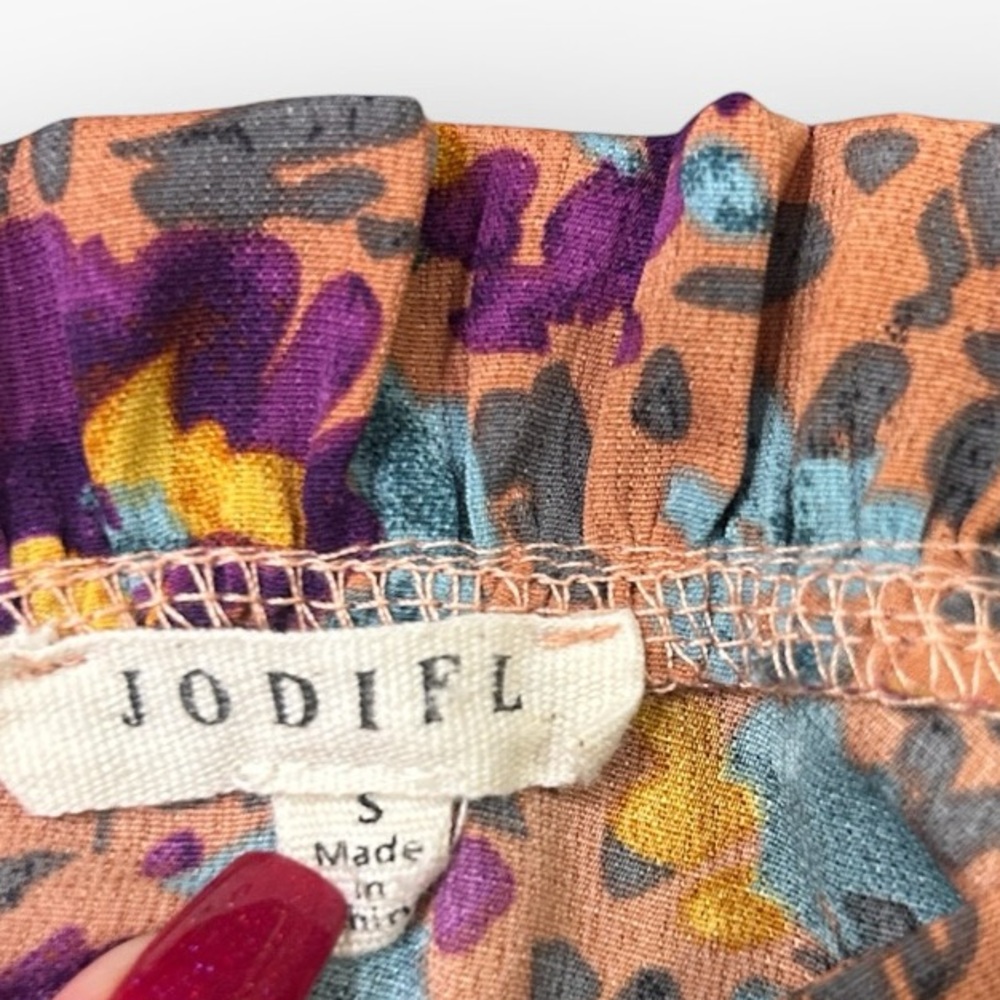 Jodifl Can't Change Purple Ditsy Floral Long Sleeve Feminine Blouse Size Small - Picture 3 of 12